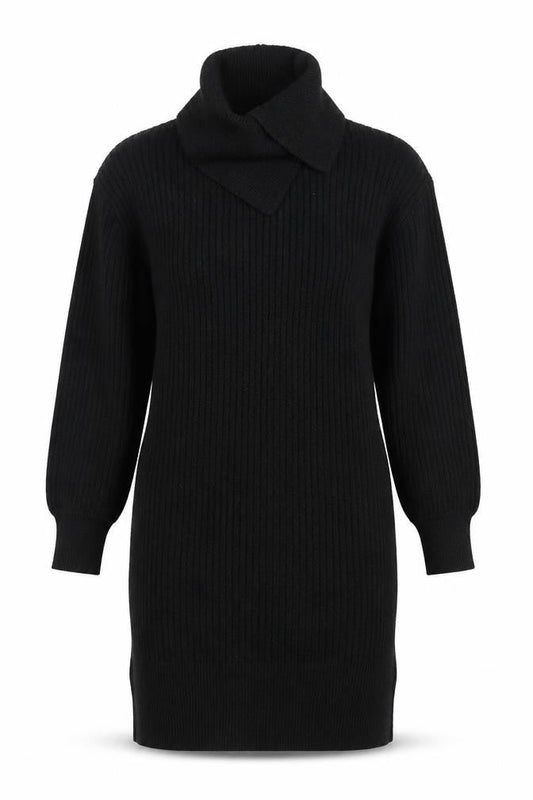 FatFace Women’s Black Knit Collared Sweater Dress Size M