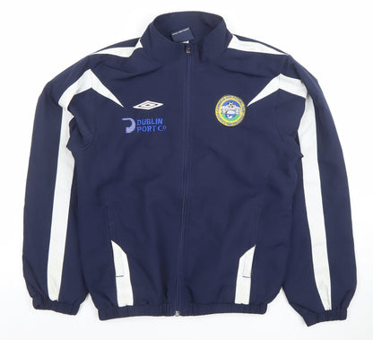 Additional front view of Umbro boys’ blue full zip track jacket, size 13, years sports football coat