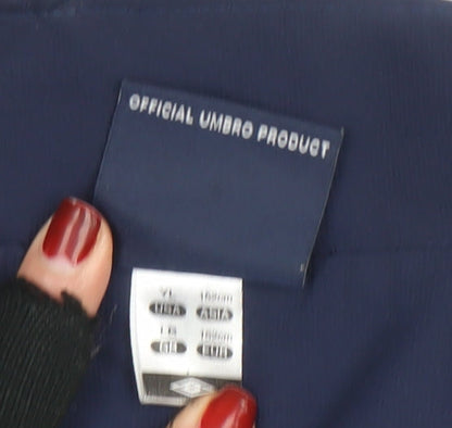 Additional view of Umbro boys’ blue full zip track jacket, size 13, years sports football coat