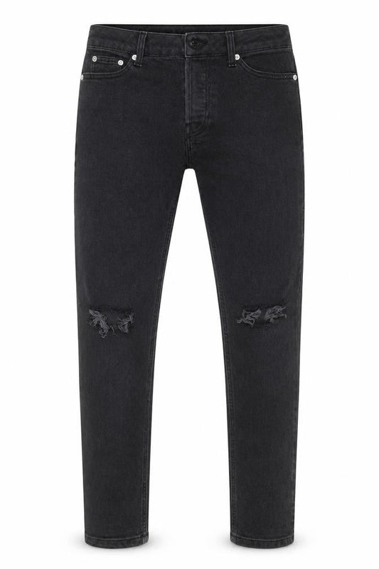 Topman Men's Black Skinny Distressed Jeans 28S Denim Cotton Stretch