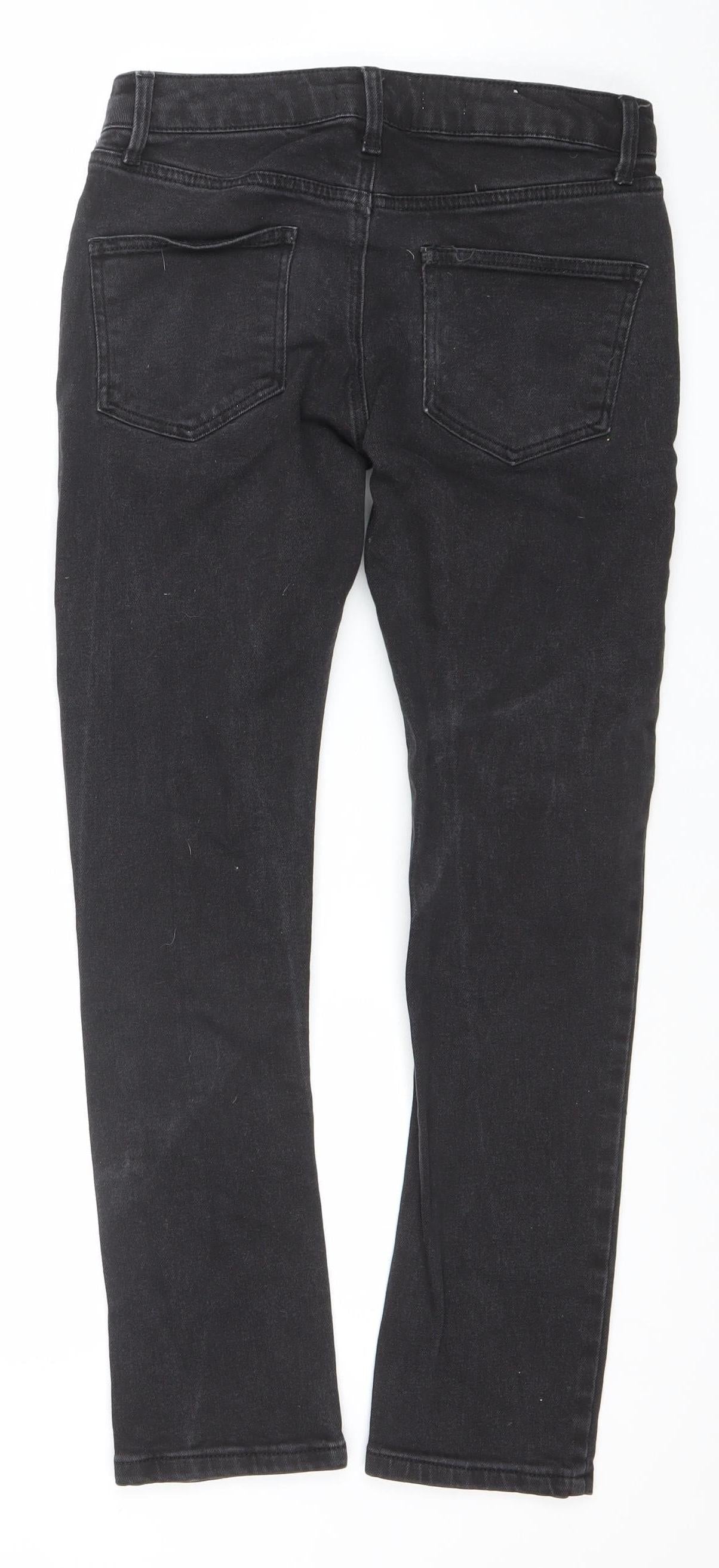 Topman Men's Black Skinny Distressed Jeans 28S Denim Cotton Stretch