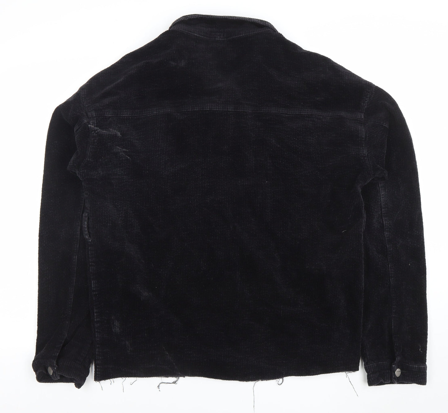 PrettyLittleThing Women’s Black Corduroy Jacket Size 12 Buttons Casual