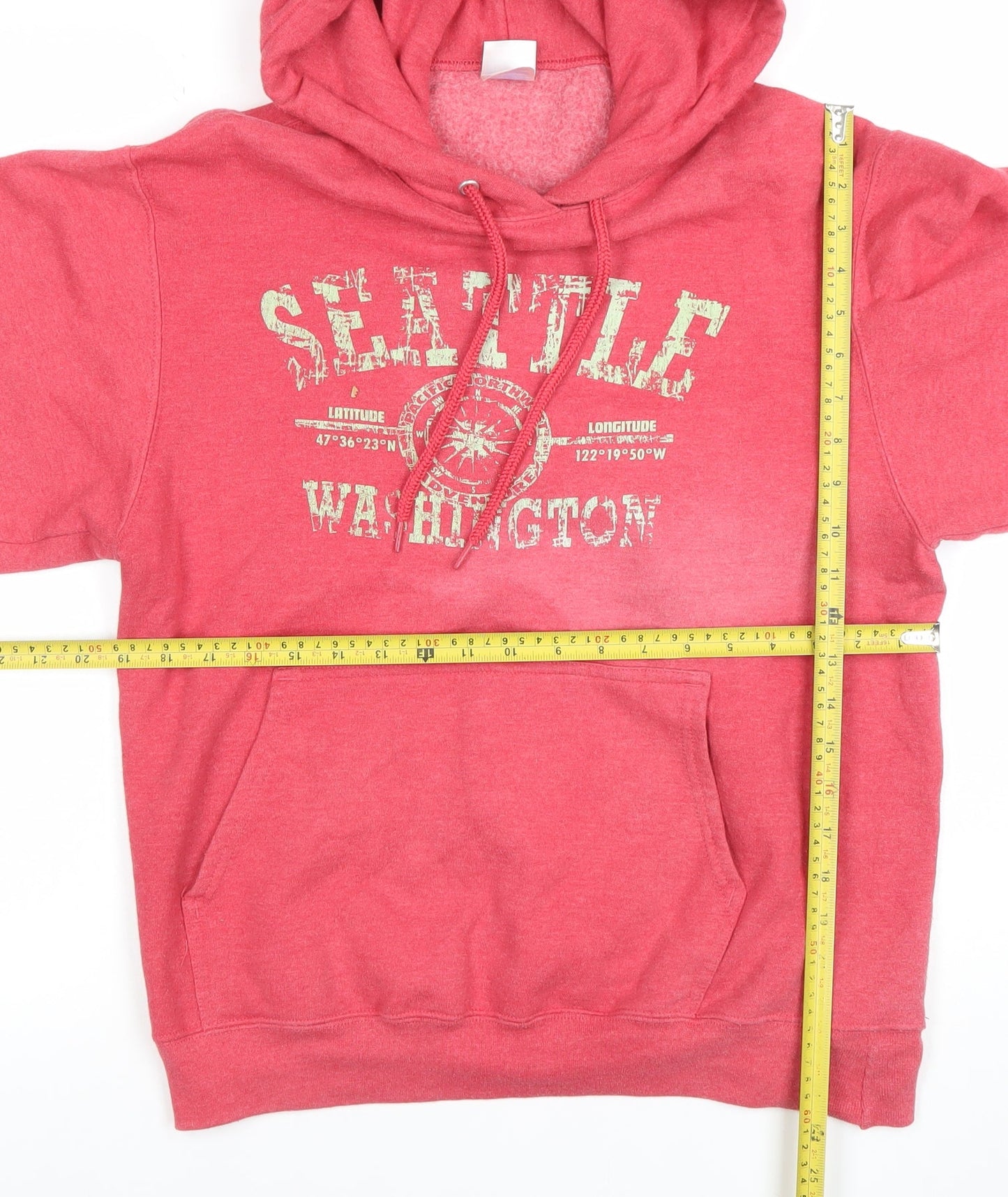 Port & Company Women's Pink Seattle Washington Pullover Hoodie Size S