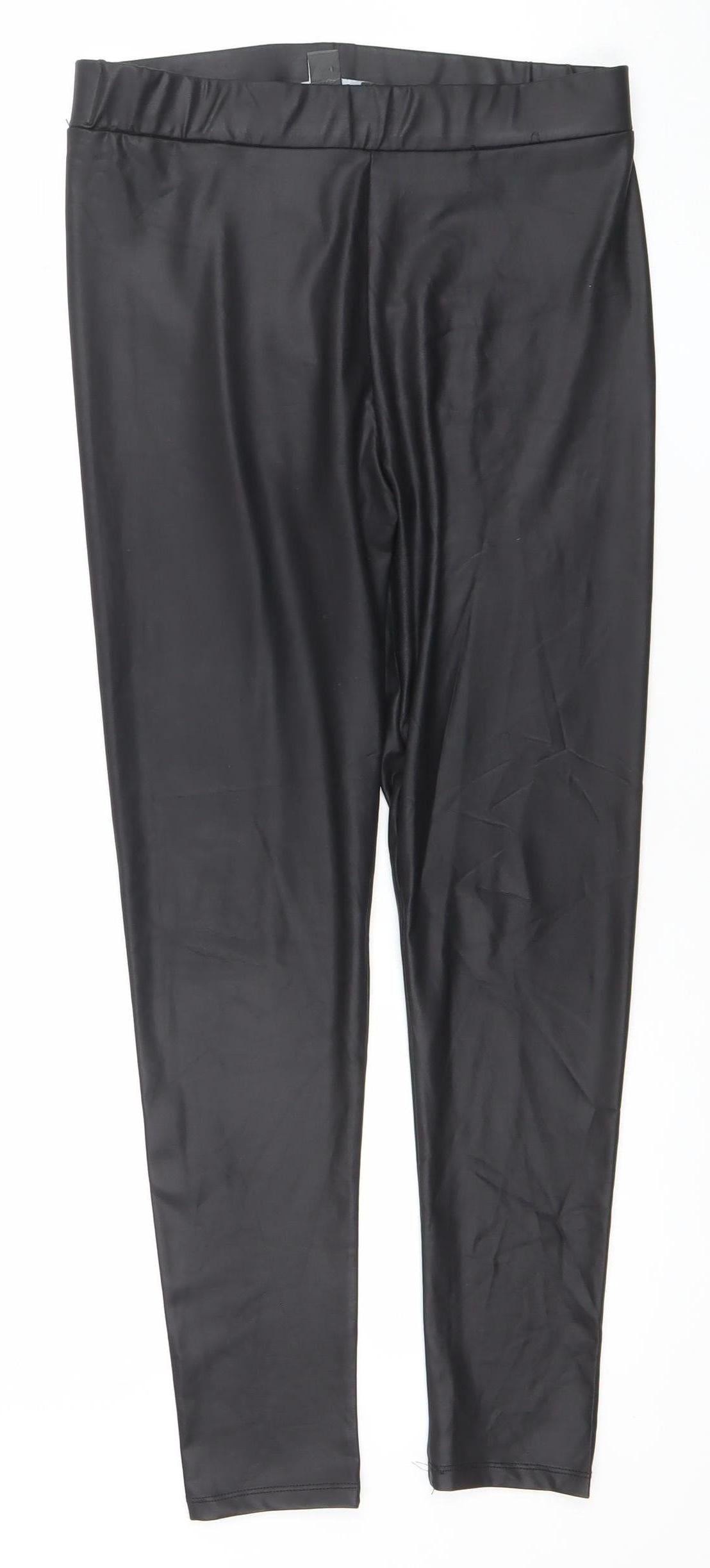 Primark Women’s Black Faux Leather Ankle Leggings Size 10-12