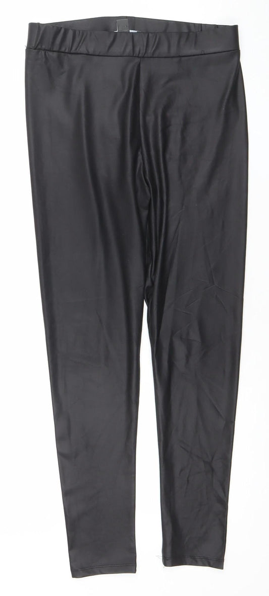 Primark Women’s Black Faux Leather Ankle Leggings Size 10-12