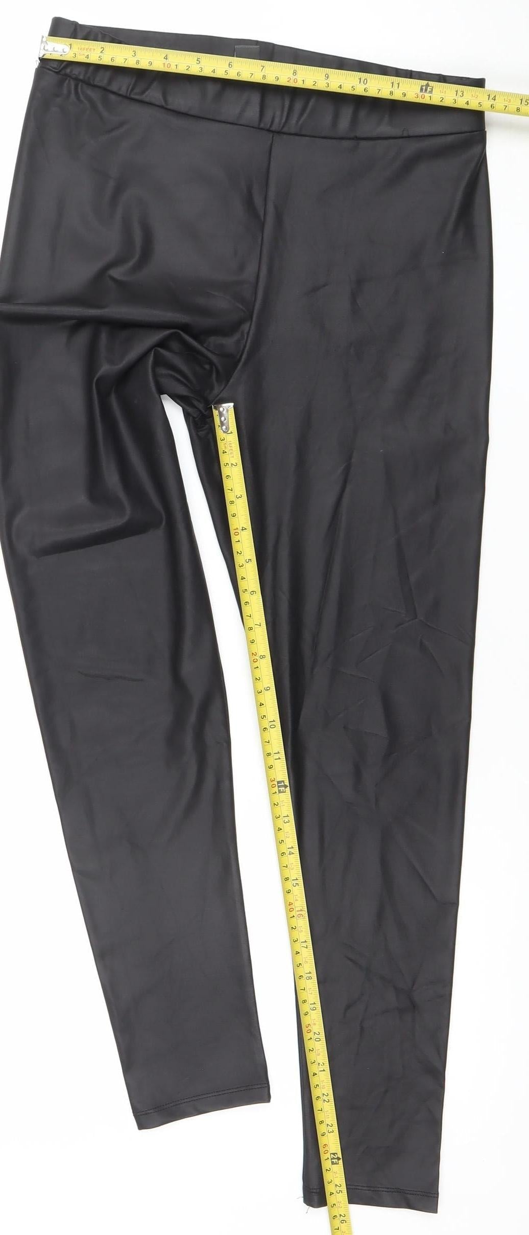 Primark Women’s Black Faux Leather Ankle Leggings Size 10-12