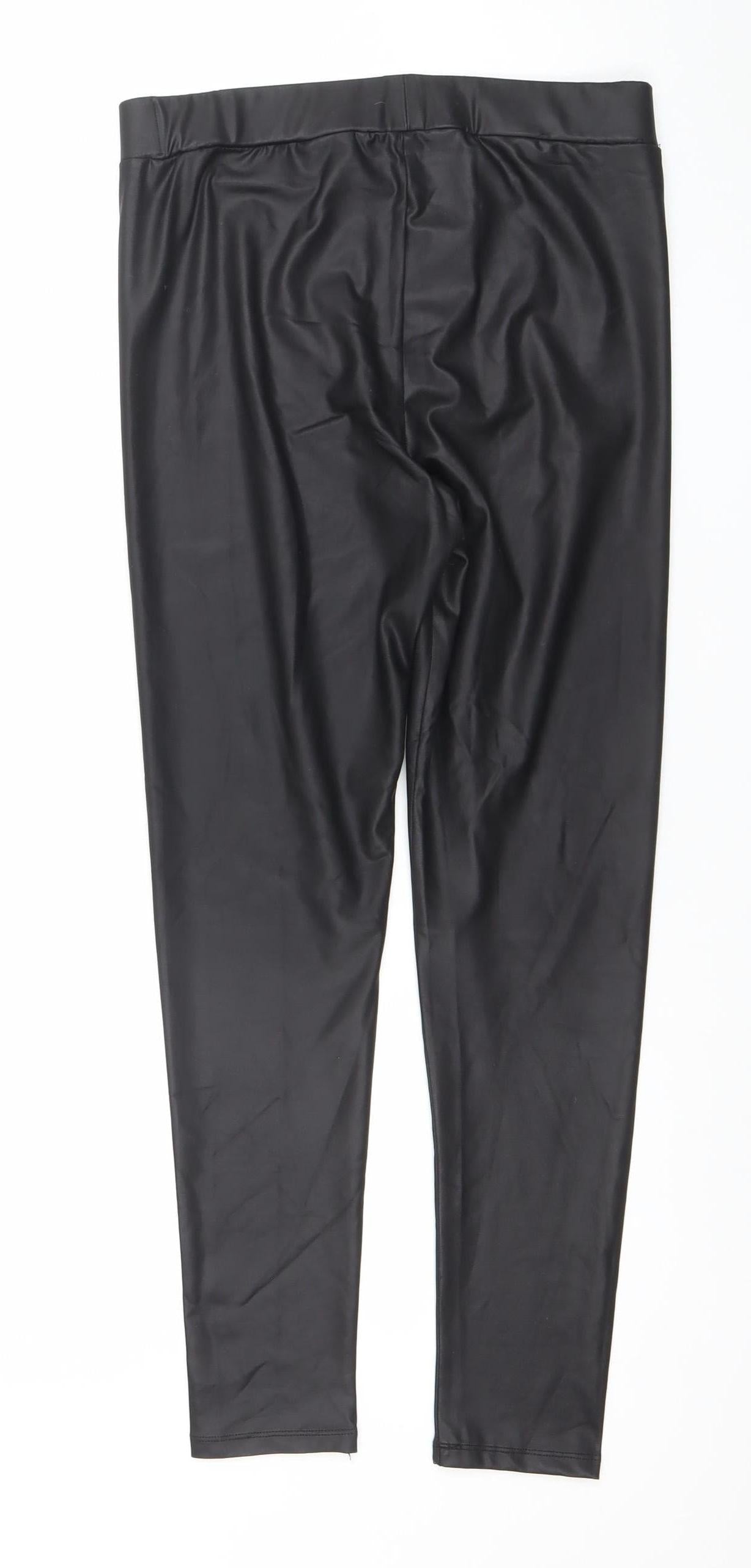 Primark Women’s Black Faux Leather Ankle Leggings Size 10-12