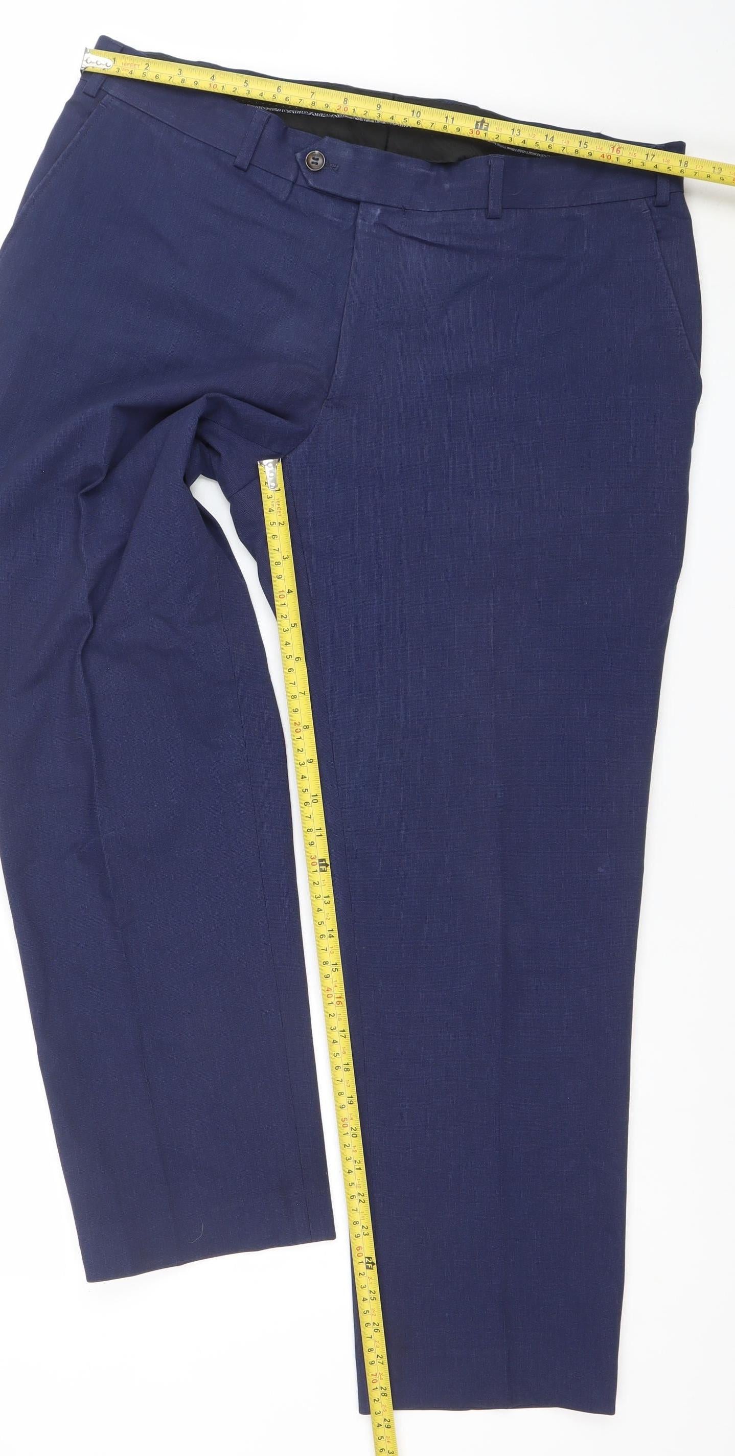 Daniel Grahame Men's Blue Wool Blend Dress Trousers Size 34R