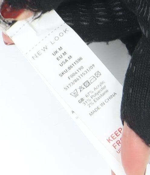 New Look Women's Black & Beige Striped Knit Jumper M