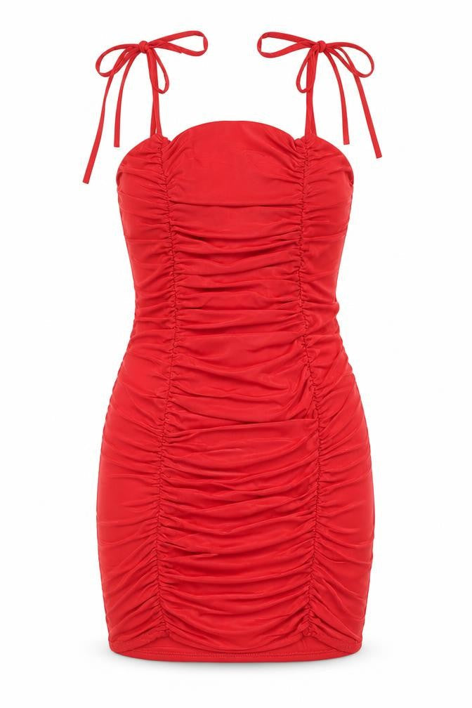 Edge Street Women’s Red Bodycon Ruched Mini Dress Size 6