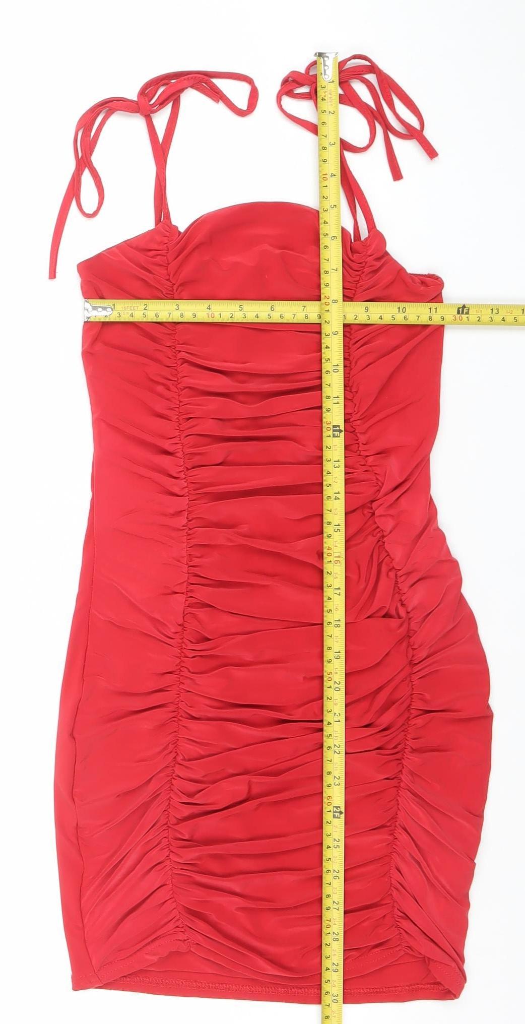 Edge Street Women’s Red Bodycon Ruched Mini Dress Size 6
