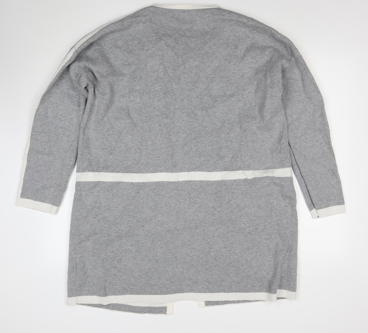 Jasper Conran Women’s Grey Cotton Knit Open Cardigan Size 14