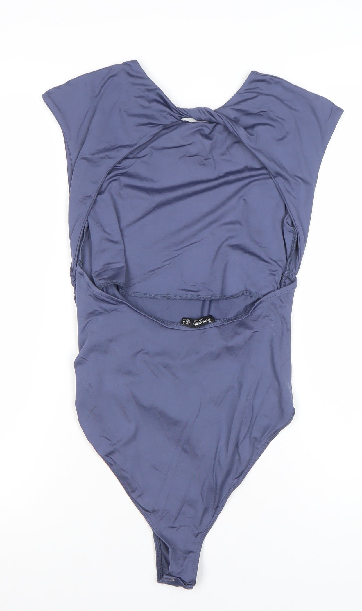 Stradivarius Women Blue One Shoulder Bodysuit Size 12