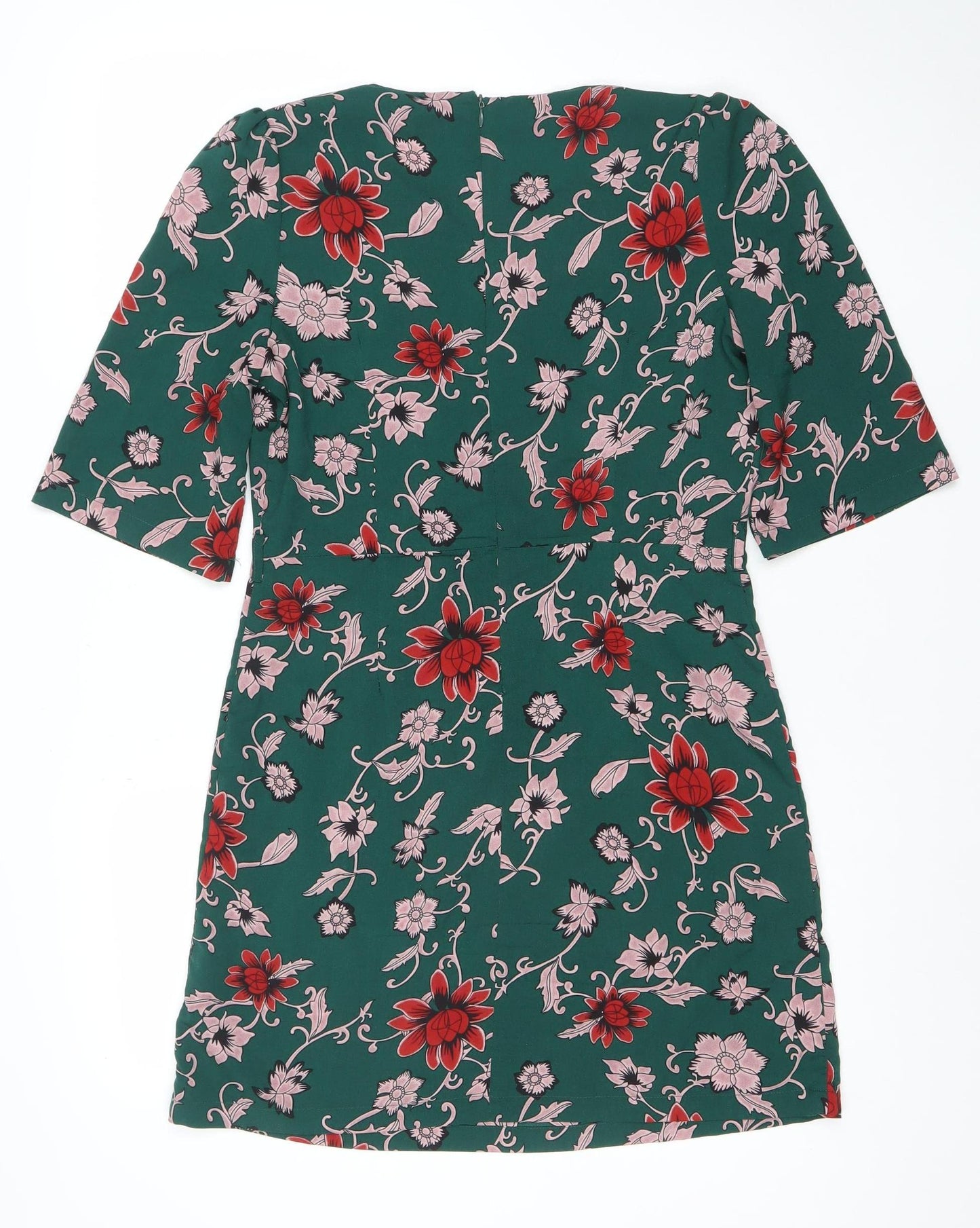 Missguided Women’s Green Floral Ruched Bodycon Dress Size 12