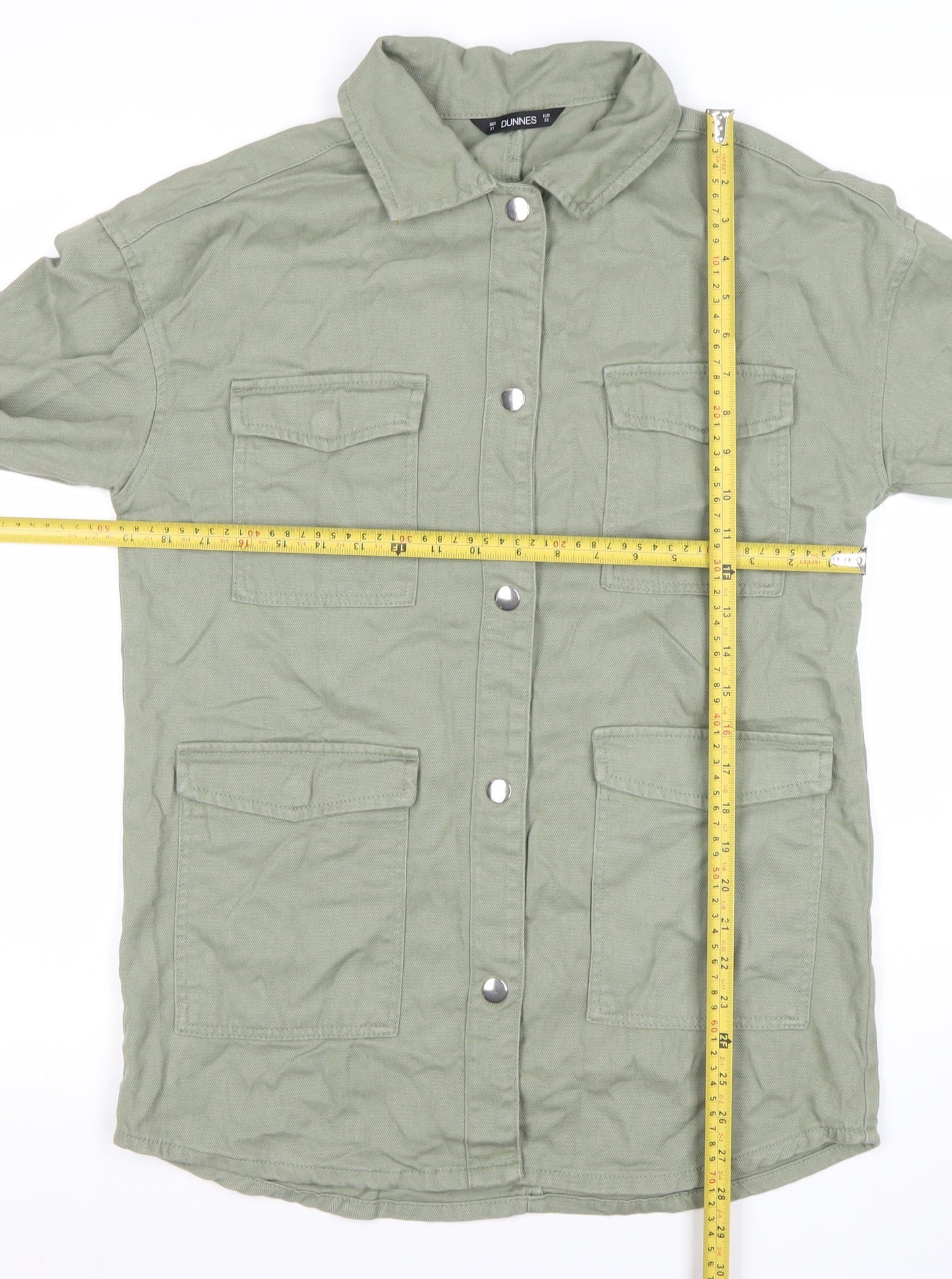 Dunnes Women Green XS Cotton Military Style Jacket
