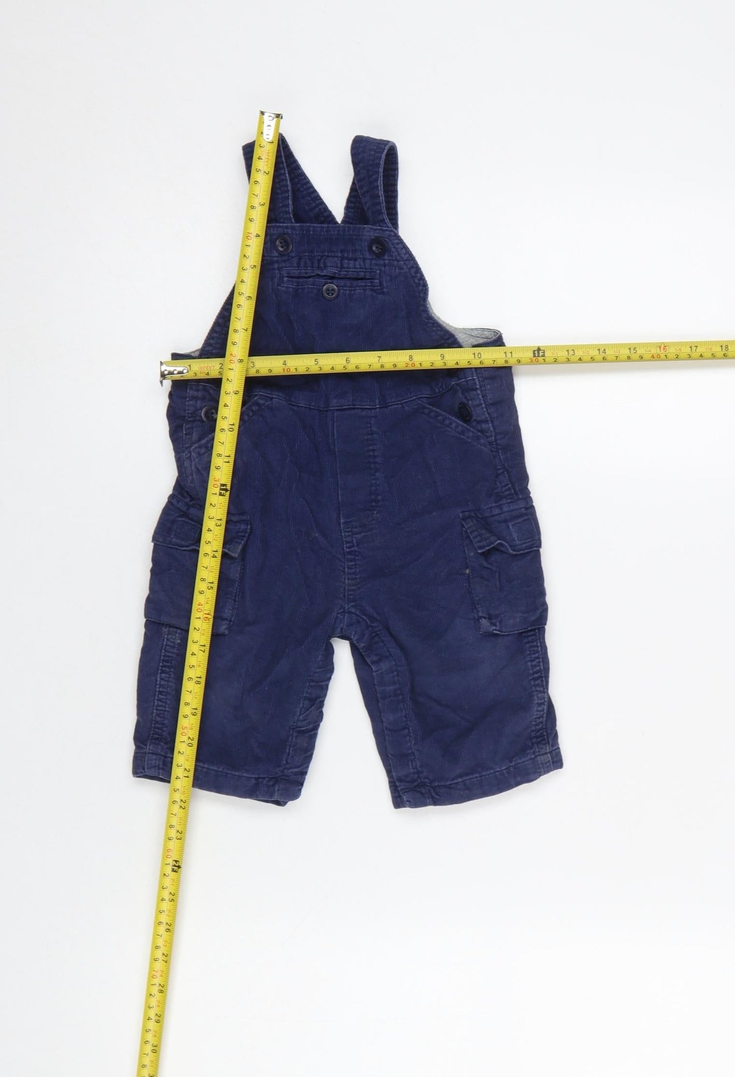 Baby GAP Blue Corduroy Lined Dungarees 6-9 Months Unisex