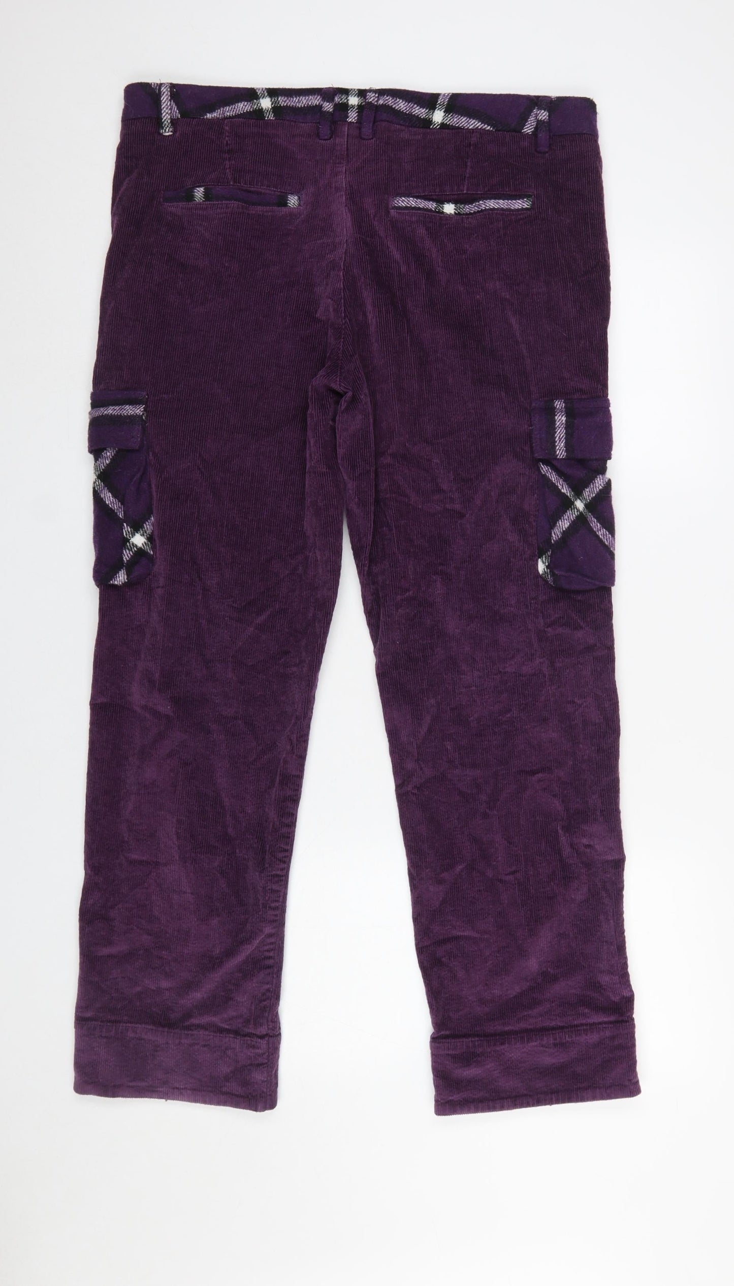 WESC Men’s Purple Corduroy Cargo Trousers W30 L32