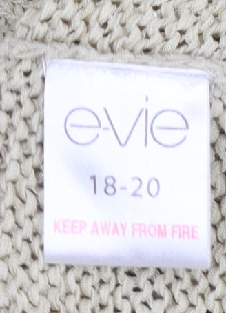 Evie Women’s Beige Knit Pullover Jumper Size 18-20 Long Sleeve
