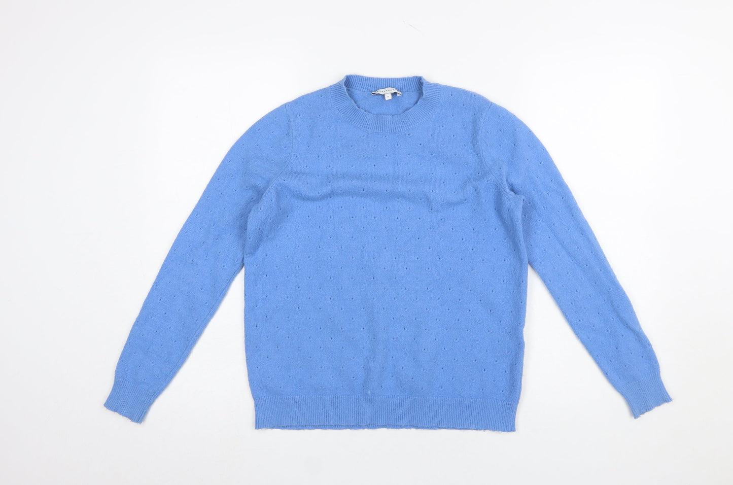 Warehouse Women Blue Size 8 Crew Neck Long Sleeve Knit Jumper