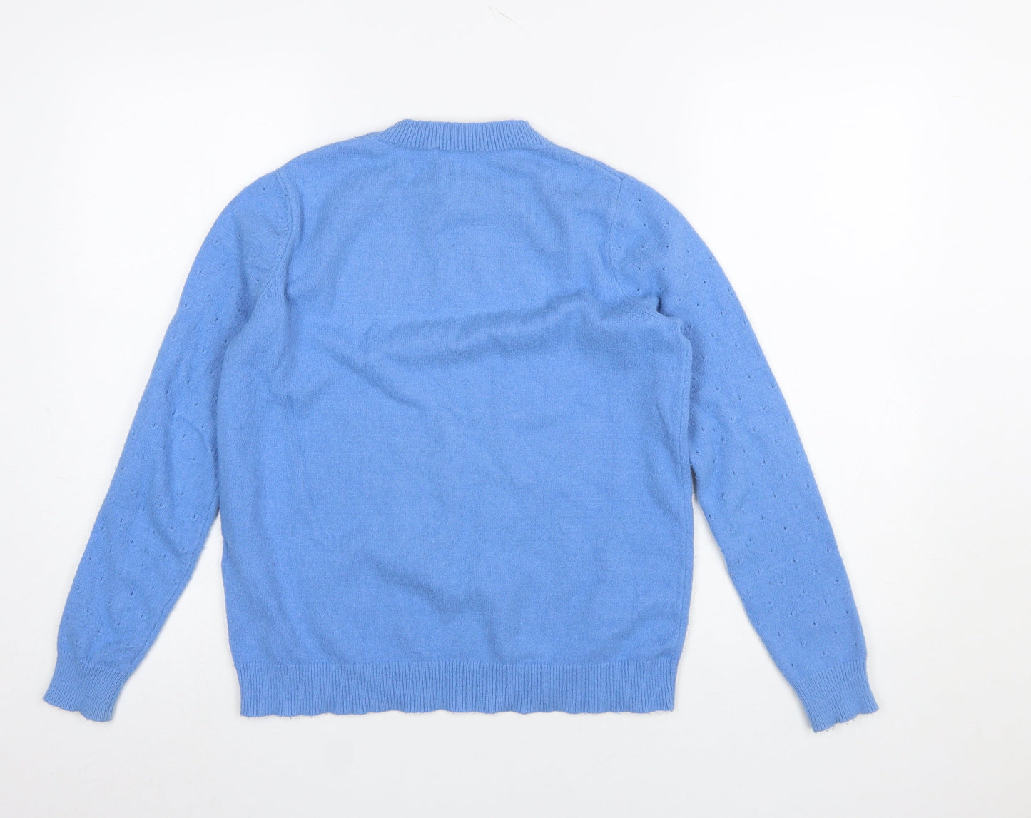 Warehouse Women Blue Size 8 Crew Neck Long Sleeve Knit Jumper