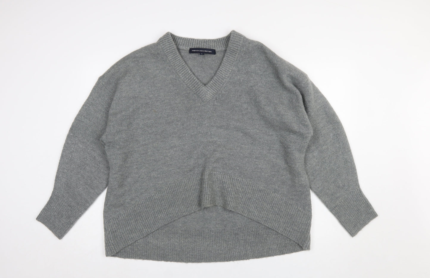 French Connection Women’s Grey V-Neck Knit Jumper Size S