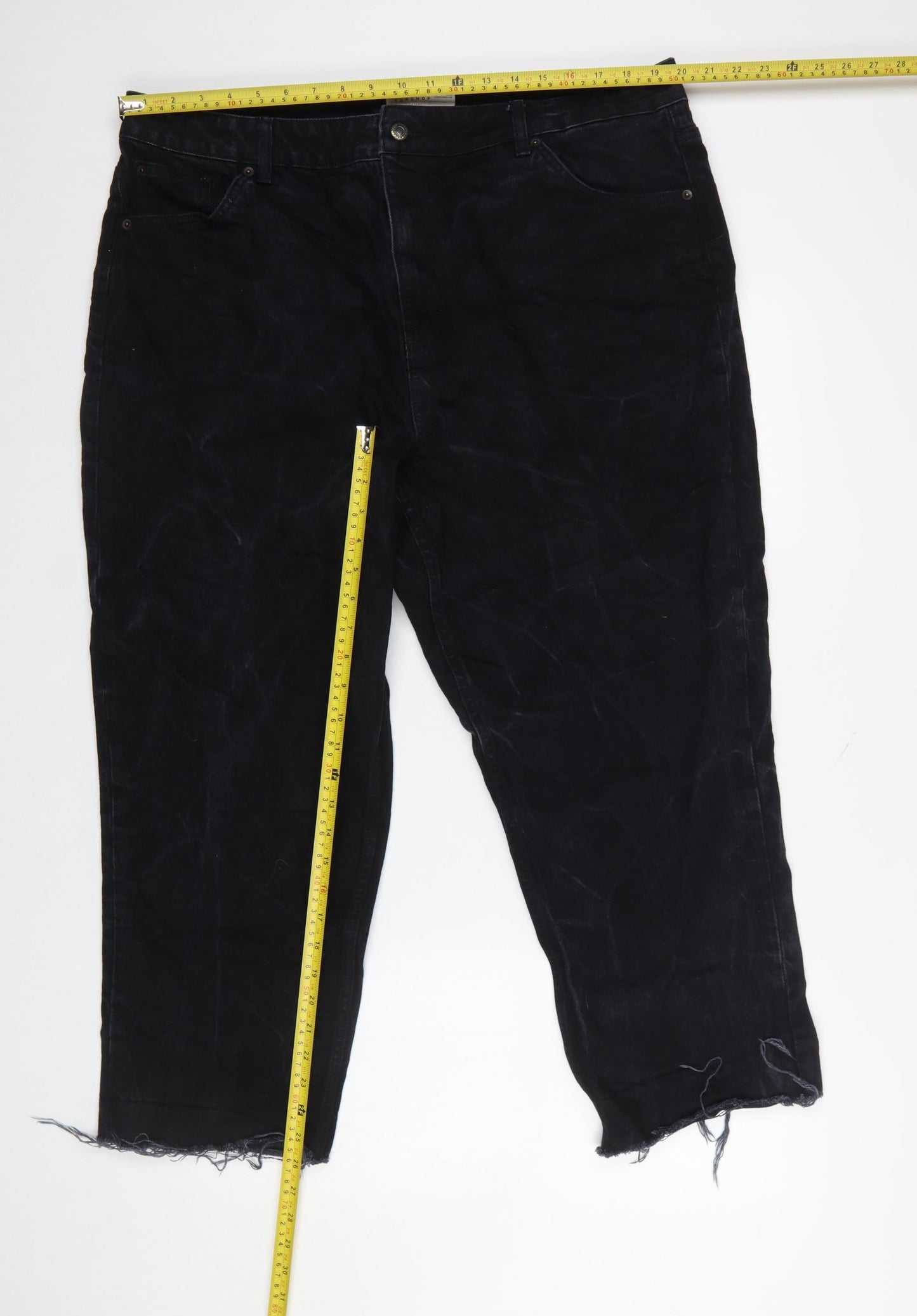 Topshop Curve Black Straight Leg Stretch Jeans UK 22 Womens Plus