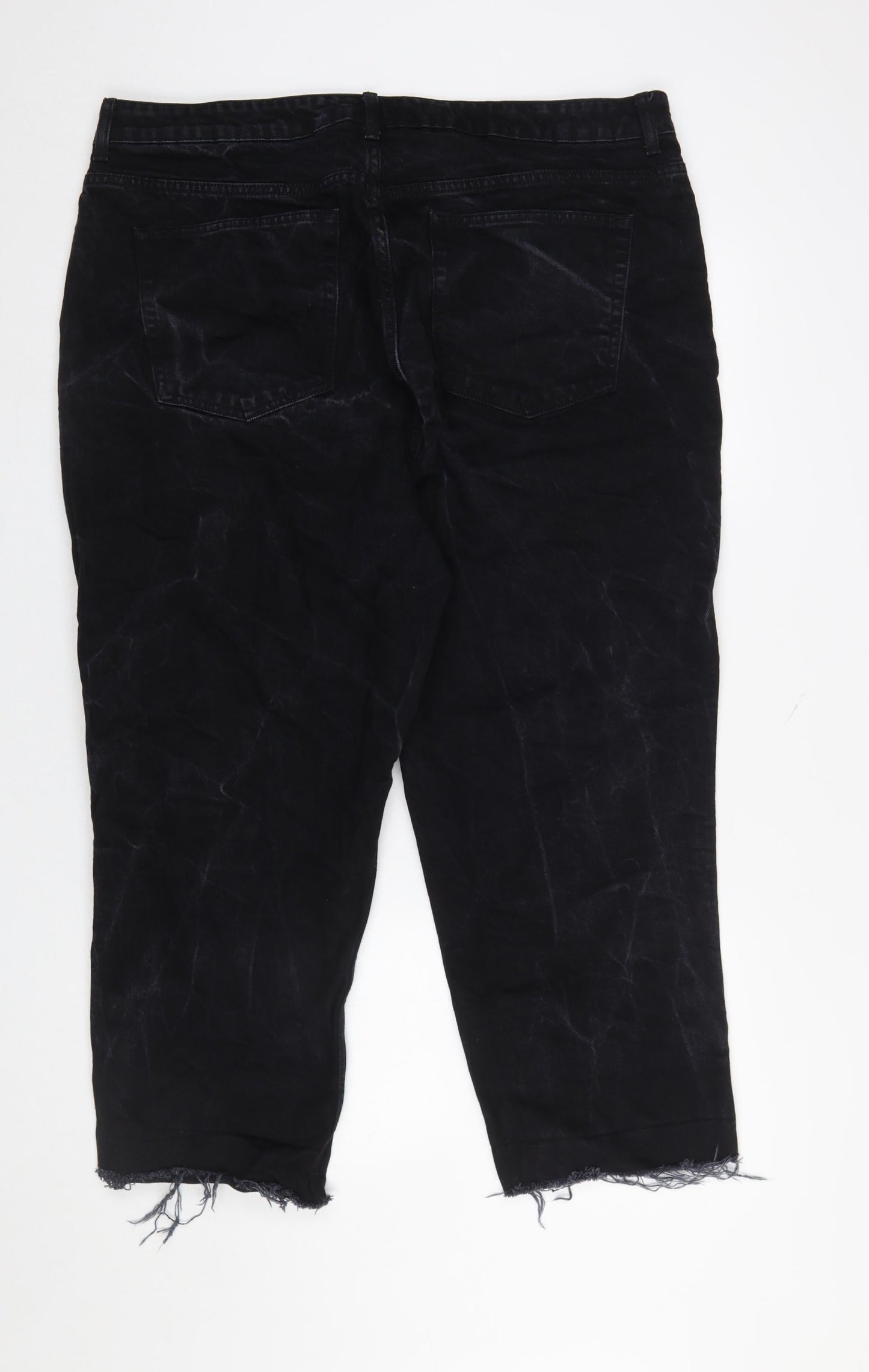 Topshop Curve Black Straight Leg Stretch Jeans UK 22 Womens Plus