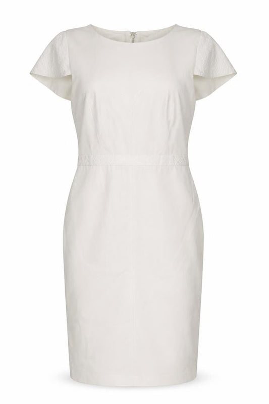 River Island Women’s Ivory Sheath Dress Size 12 Short Sleeve Knee Length