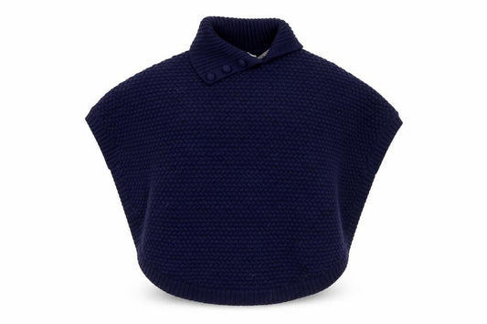 John Lewis Girls Navy Cape Jumper Age 11-12 Years Acrylic Wool Blend