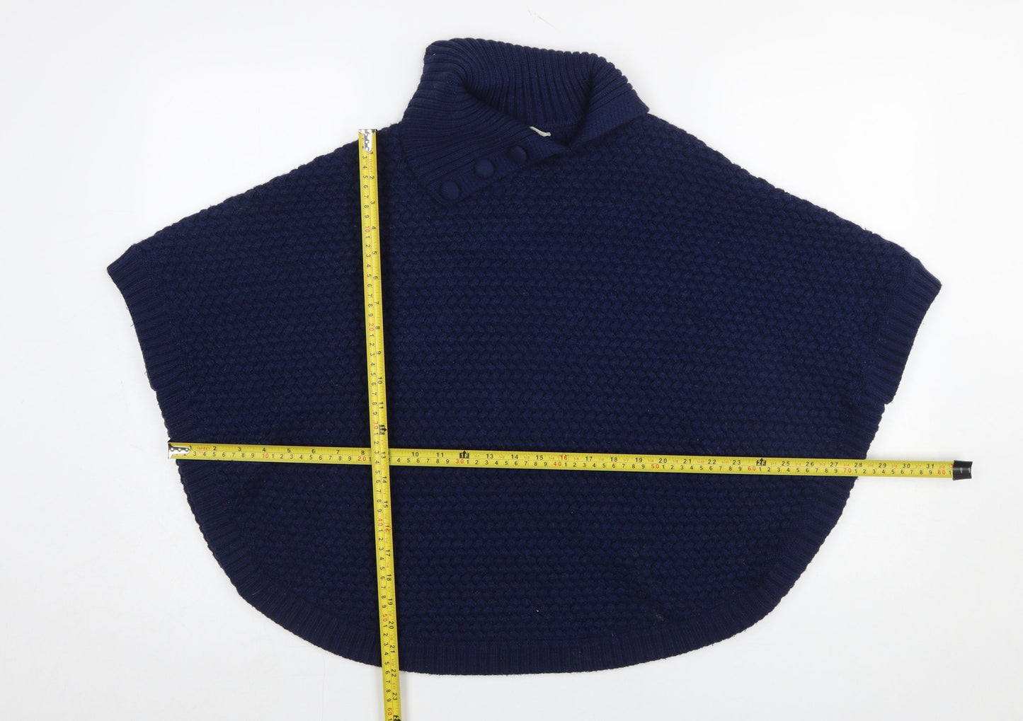 John Lewis Girls Navy Cape Jumper Age 11-12 Years Acrylic Wool Blend