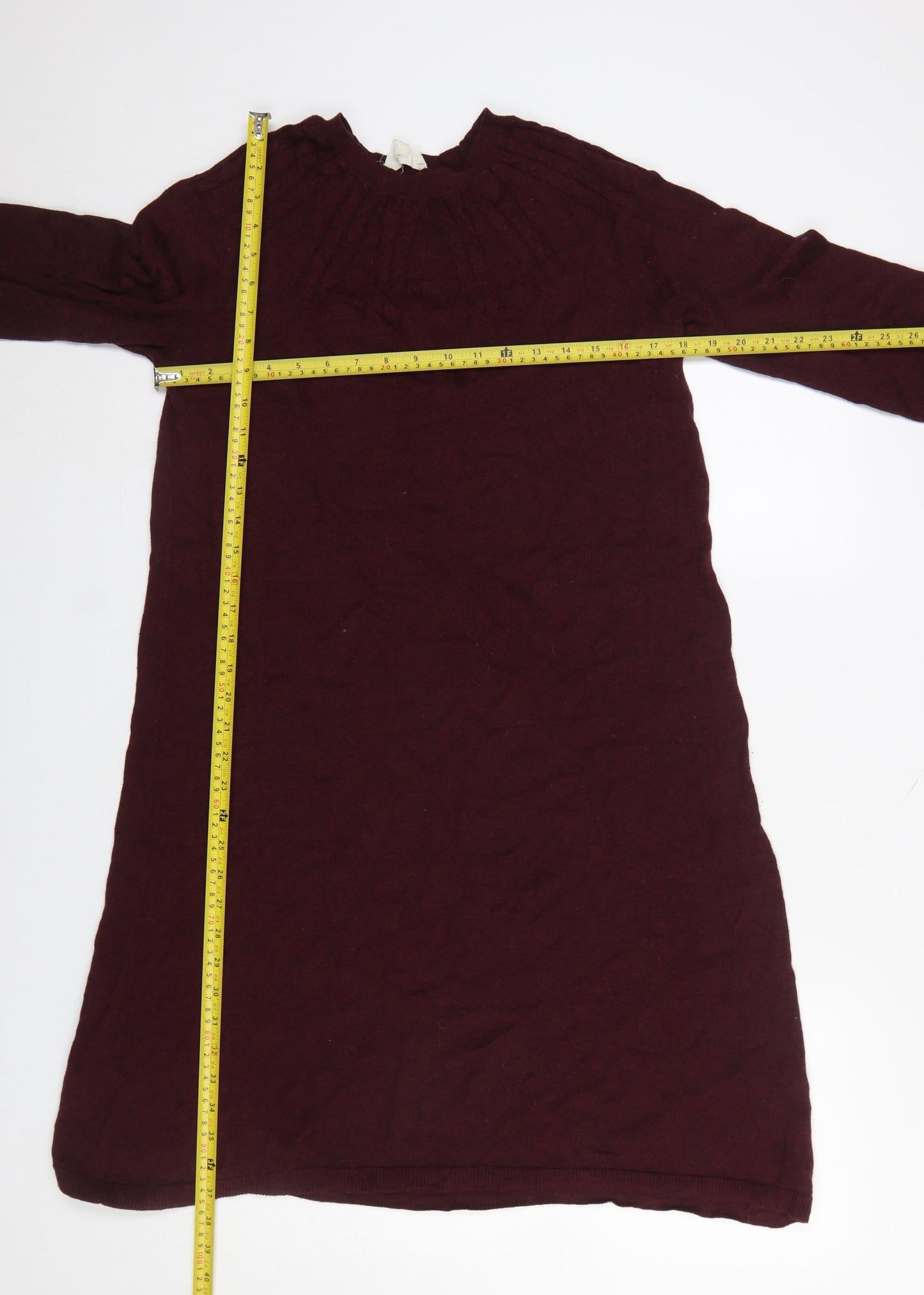 Seasalt Cornwall Women Brown Knit Shift Dress Size 12 Long Sleeve