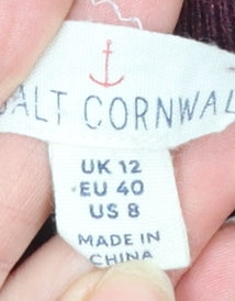 Seasalt Cornwall Women Brown Knit Shift Dress Size 12 Long Sleeve