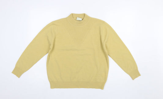 Eastex Women Beige Wool Blend Mock Neck Jumper Size 12