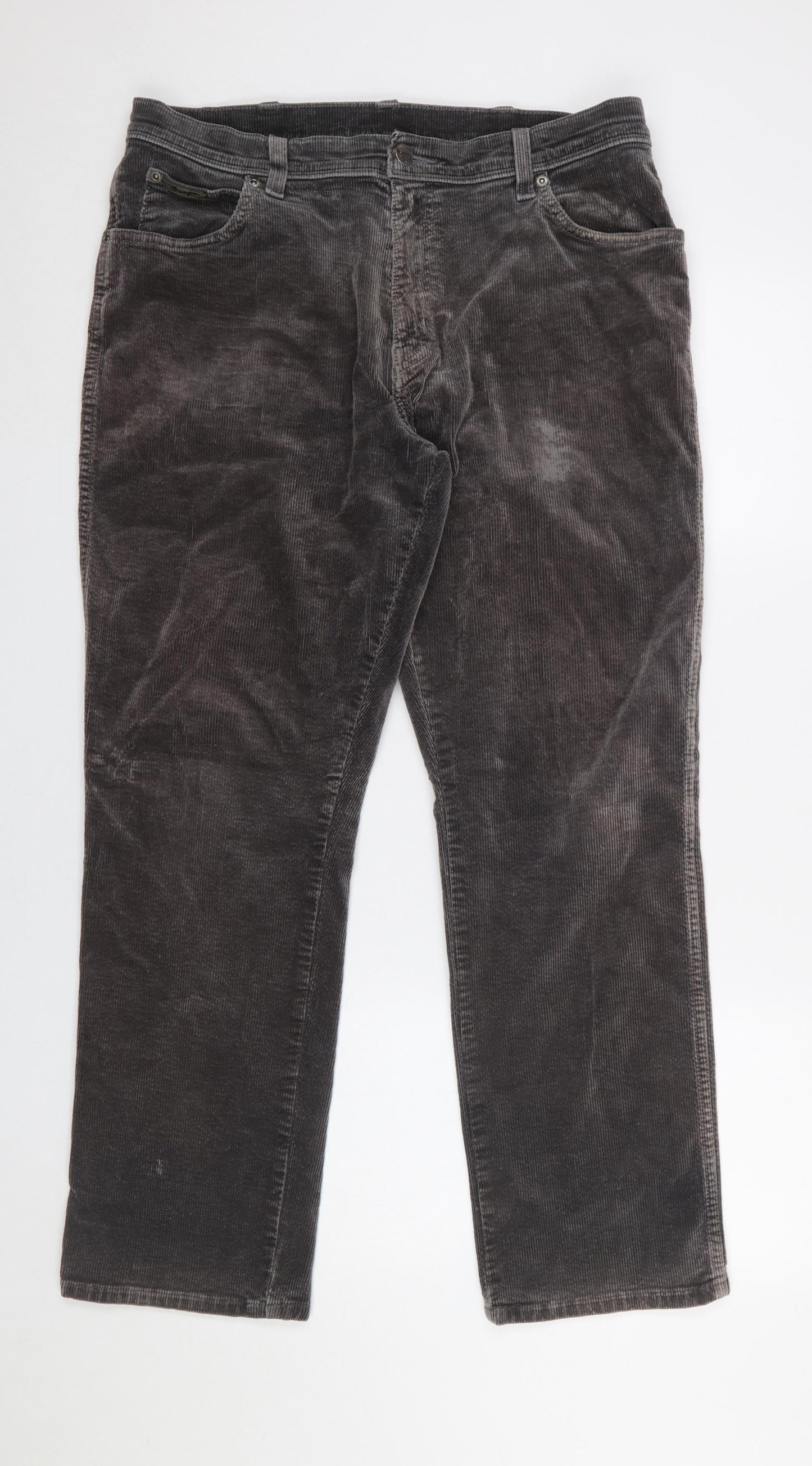 Wrangler Men's Grey Corduroy Texas Stretch Trousers Size 36x30