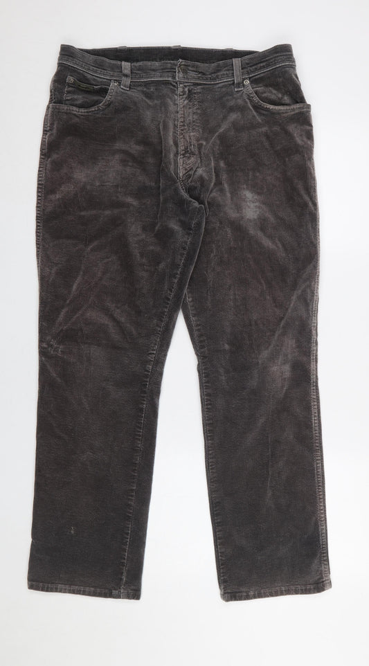 Wrangler Men's Grey Corduroy Texas Stretch Trousers Size 36x30