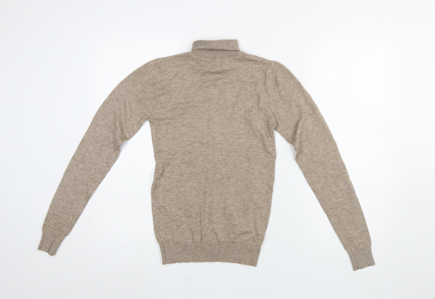 OBJECT Womens Beige Roll Neck Knit Jumper XS