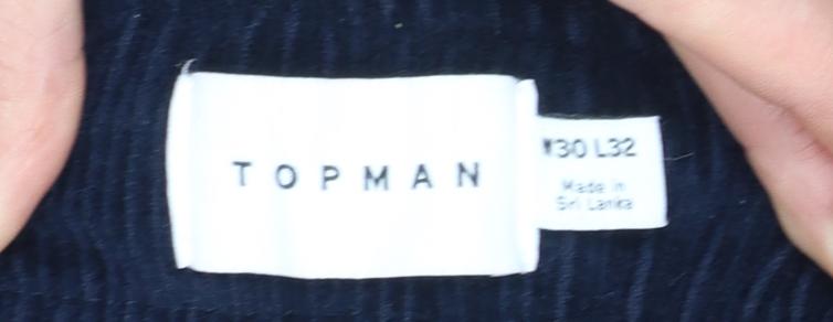 Topman Men’s Blue Corduroy Regular Fit Trousers W30 L32