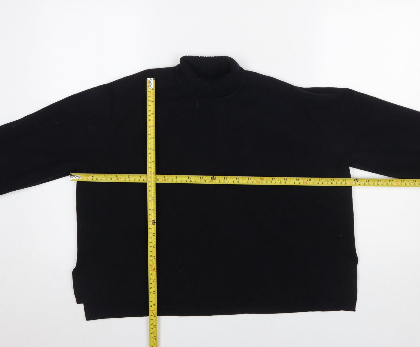 French Connection Men's Black High Neck Medium Knit Jumper