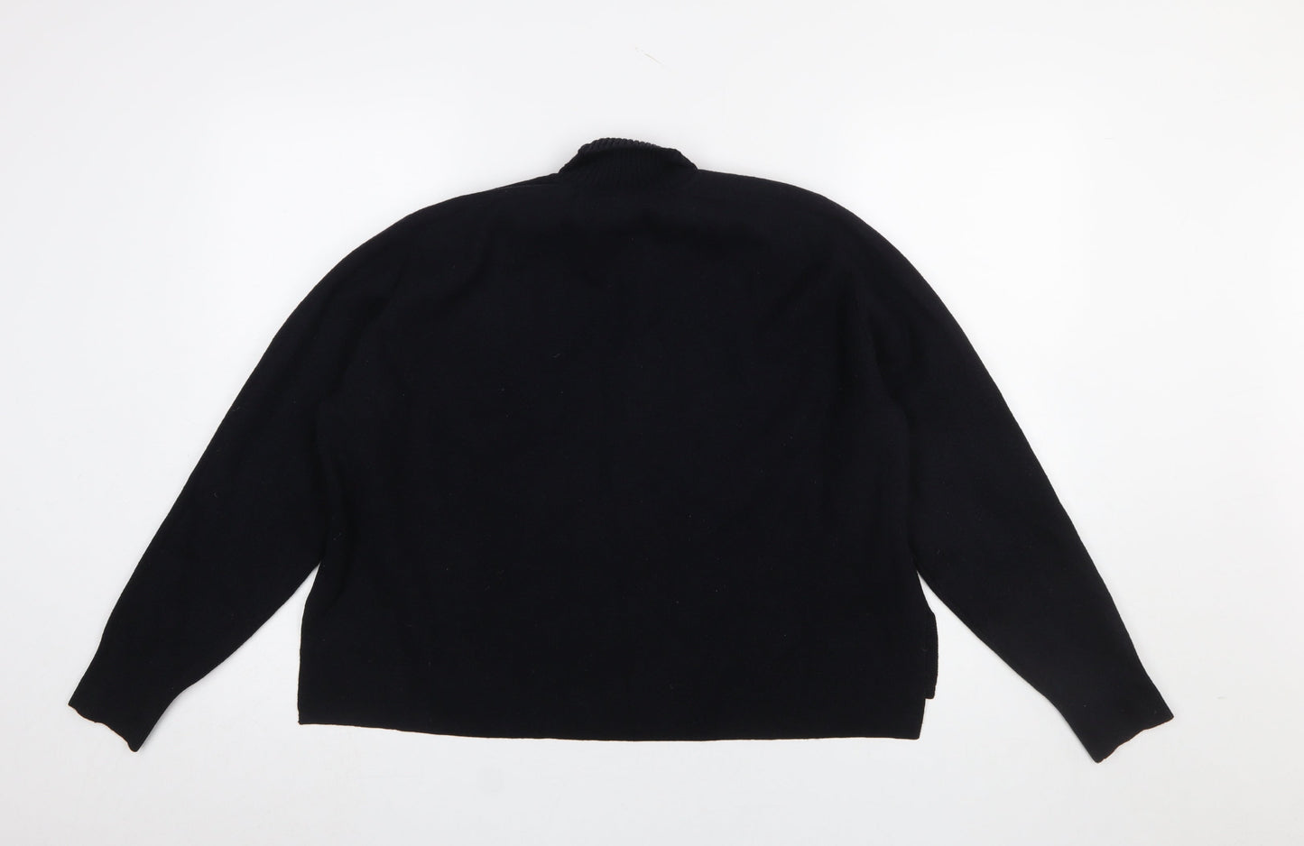 French Connection Men's Black High Neck Medium Knit Jumper