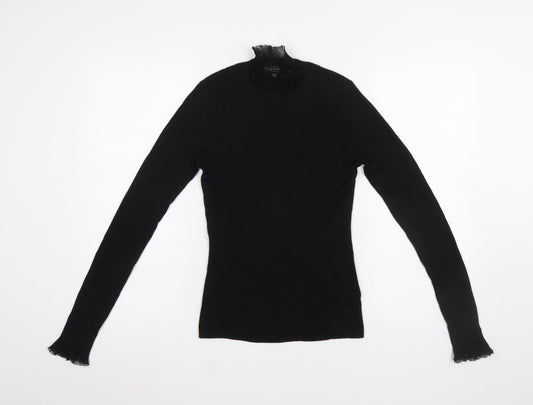 Ted Baker Women’s Black Slim Fit High Neck Long Sleeve Pullover Jumper Size 10