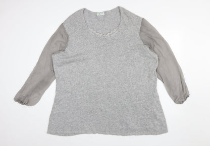 No Secret Womens Grey Plus Size 26 Angora Blend Pullover Jumper