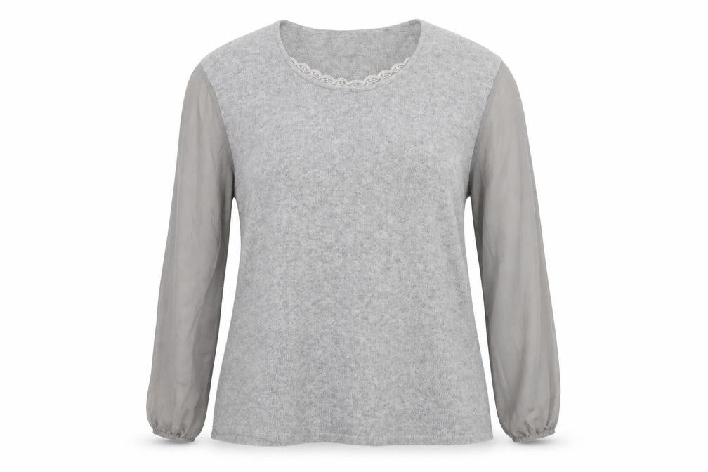 No Secret Womens Grey Plus Size 26 Angora Blend Pullover Jumper