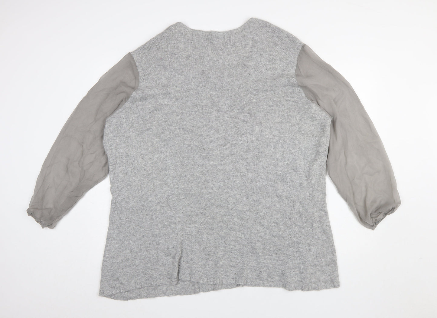 No Secret Womens Grey Plus Size 26 Angora Blend Pullover Jumper