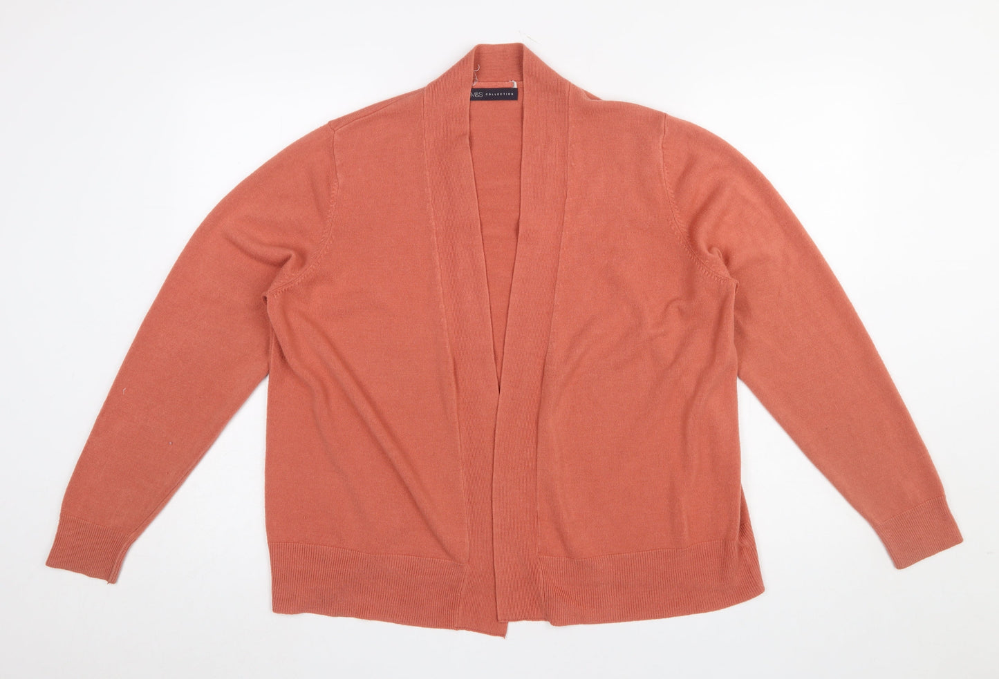 Marks and Spencer Womens Brown XL Acrylic Knit Open Cardigan Jumper