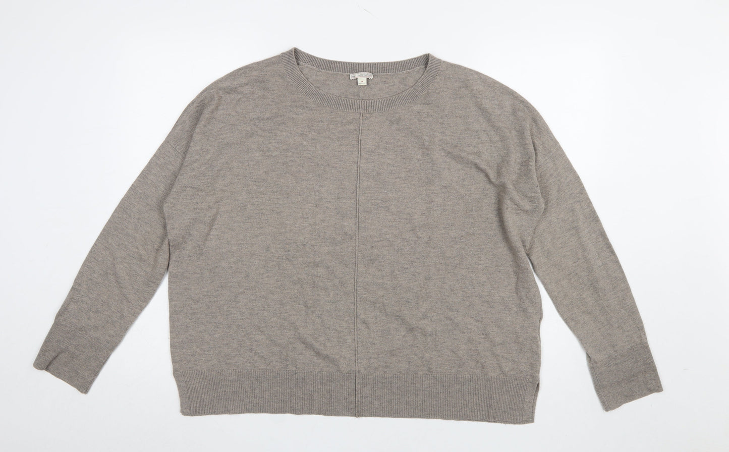 Gap Women Beige Wool Blend Crew Neck Pullover Jumper M