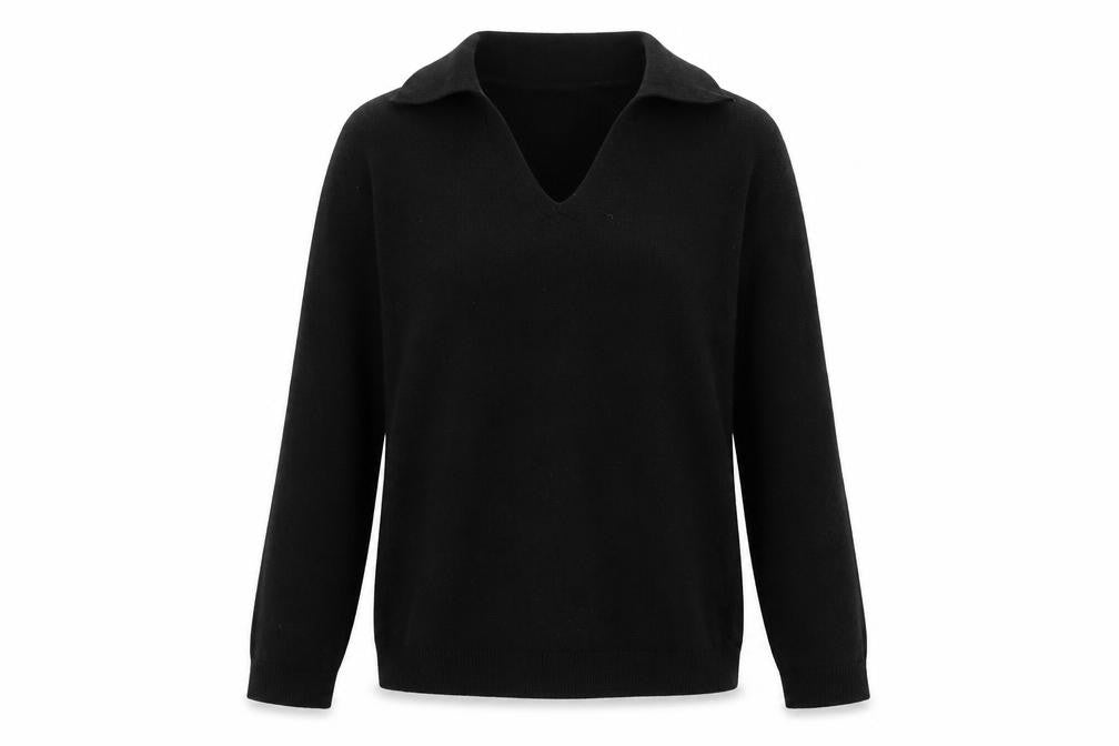 Arket Women Black Wool V-Neck Pullover Jumper Size XS