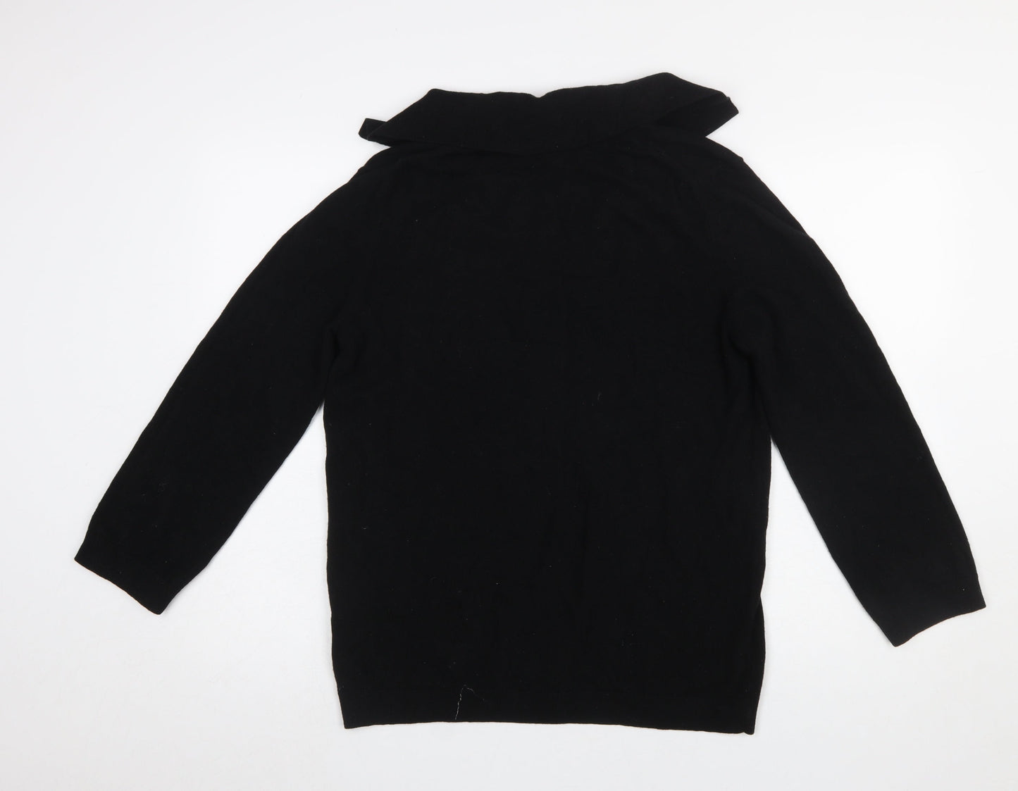 Arket Women Black Wool V-Neck Pullover Jumper Size XS