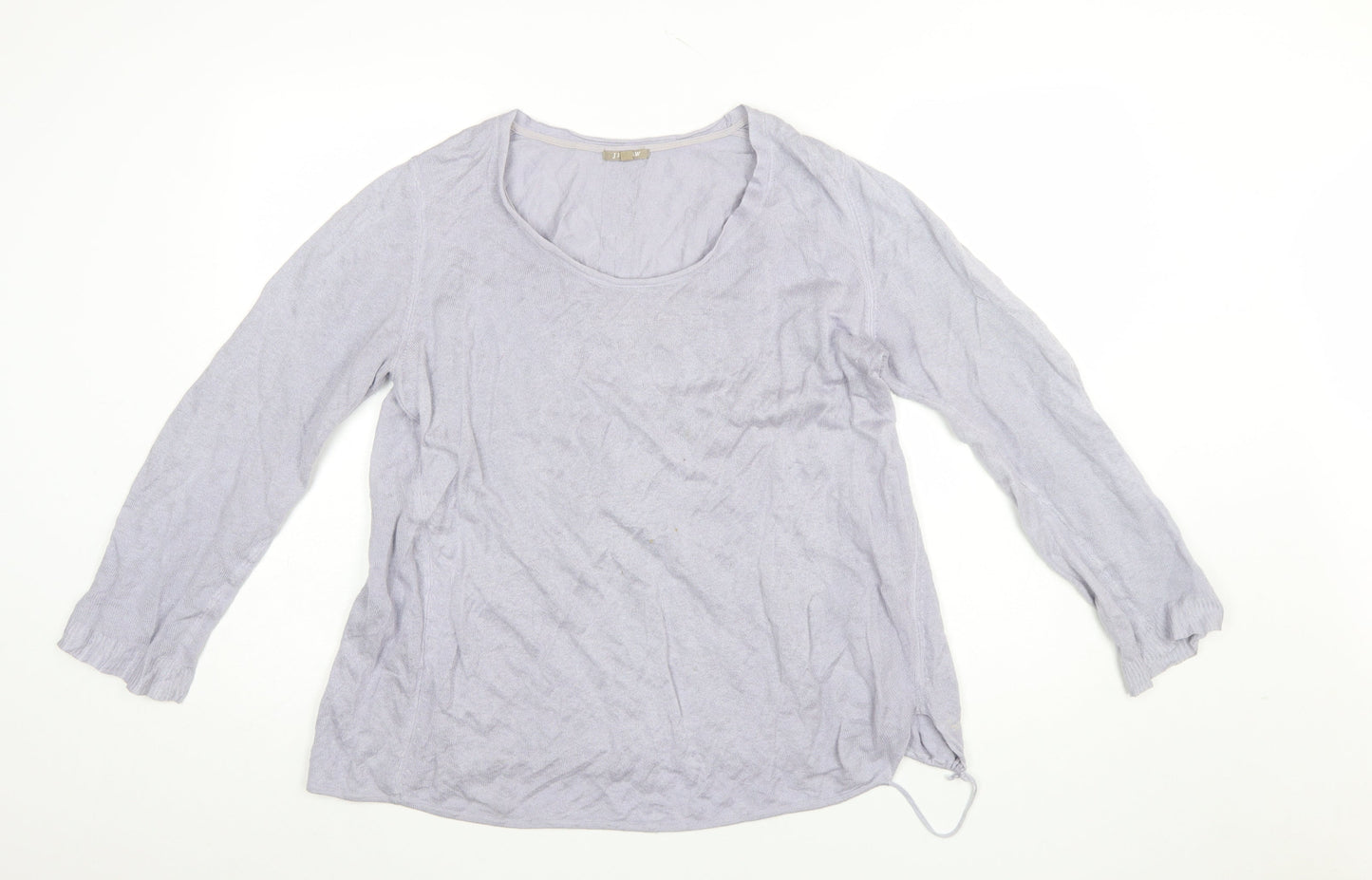 Jigsaw Womens Grey Silk Blend Long Sleeve Pullover Jumper M