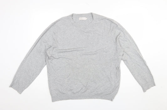 Debenhams Men Grey Large Crew Neck Viscose Knit Jumper