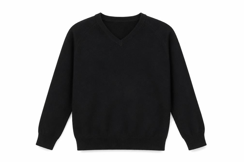 Next Boys Black V-Neck Cotton Blend Jumper 12 Years Classic Schoolwear